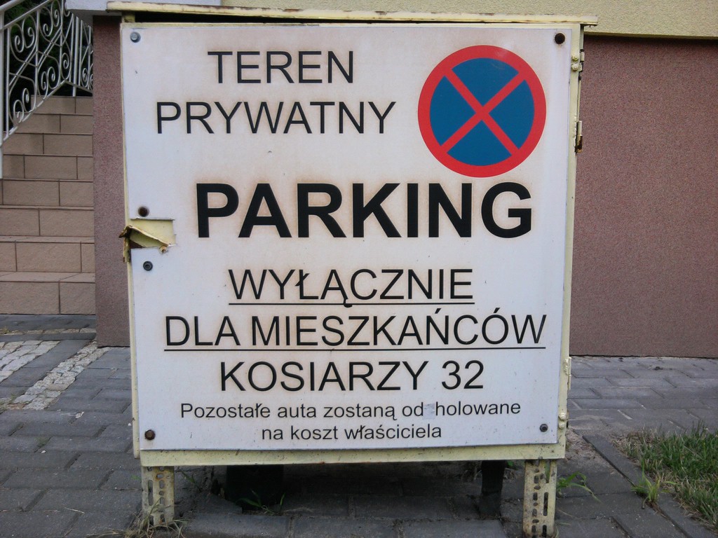 poprawiony, błąd, teren, prywatny, parking, odholowane, kosiarzy