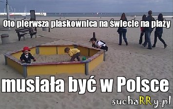 suchar, piaskownica na plaży w Polsce